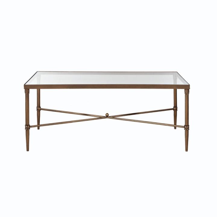 Glass and Metal Rectangle Porter Coffee Table