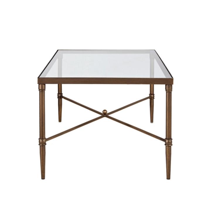 Glass and Metal Rectangle Porter Coffee Table
