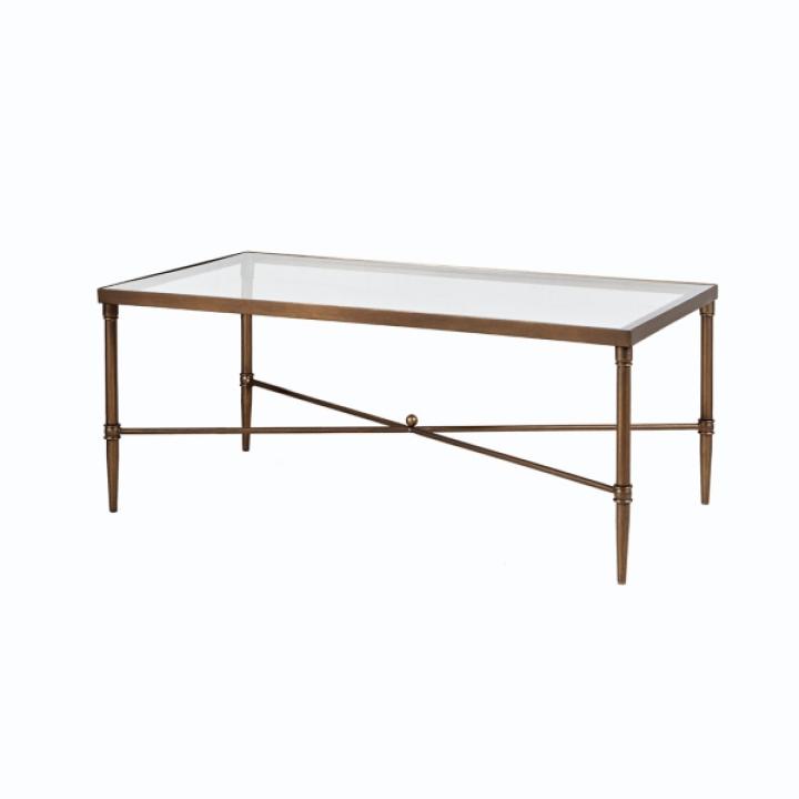 Glass and Metal Rectangle Porter Coffee Table