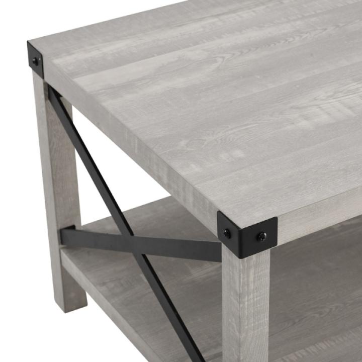 Stone Gray Modern Farmhouse Coffee Table