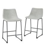 Gray Faux Leather Counter Stools, Set of 2