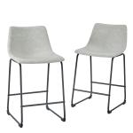Gray Faux Leather Counter Stools, Set of 2