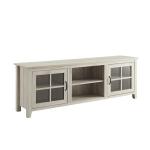 Birch Wood and Glass Door TV Stand