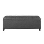 Dark Gray Button Tufted Storage Bench