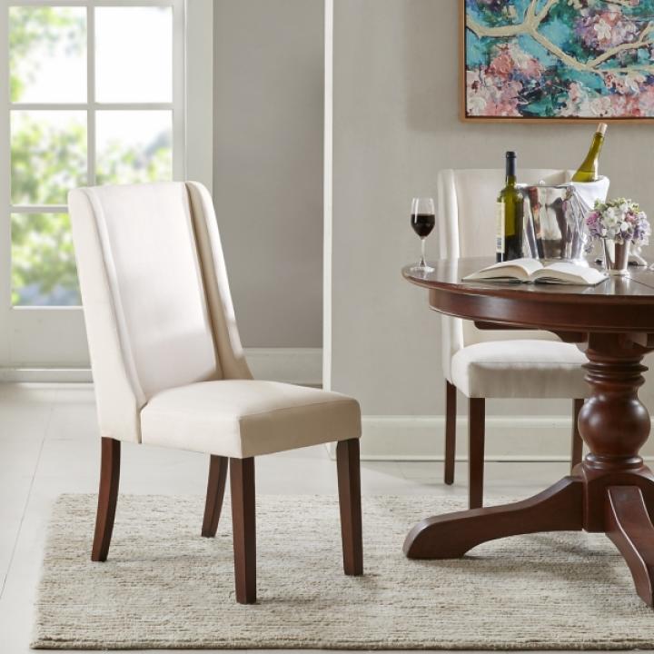 Cream Parson Dining Chairs, Set of 2