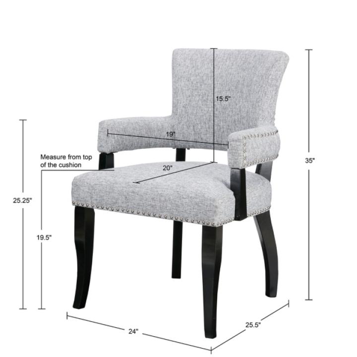 Gray Warms Nailhead Trim Dining Chair