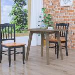 Black & Oak Wood Shaker Dining Chairs, Set of 2