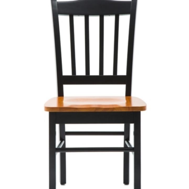 Black & Oak Wood Shaker Dining Chairs, Set of 2