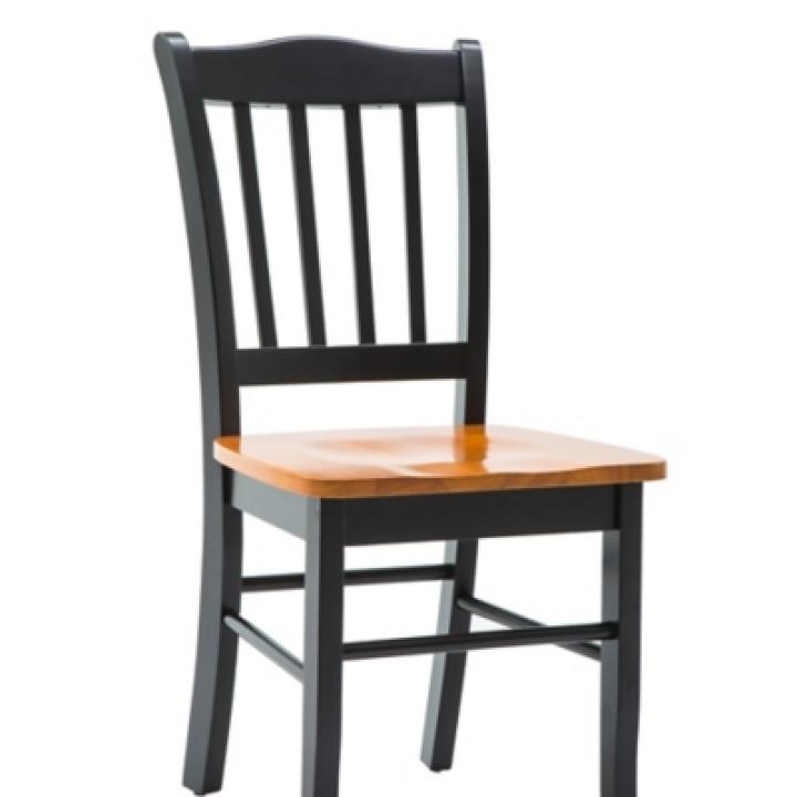 Black & Oak Wood Shaker Dining Chairs, Set of 2