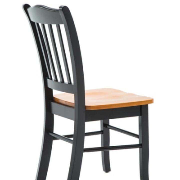 Black & Oak Wood Shaker Dining Chairs, Set of 2