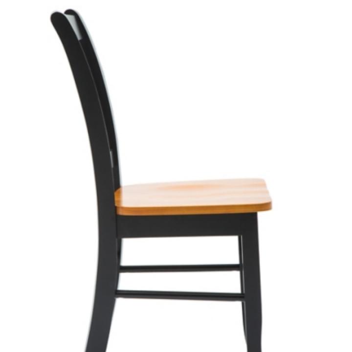 Black & Oak Wood Shaker Dining Chairs, Set of 2