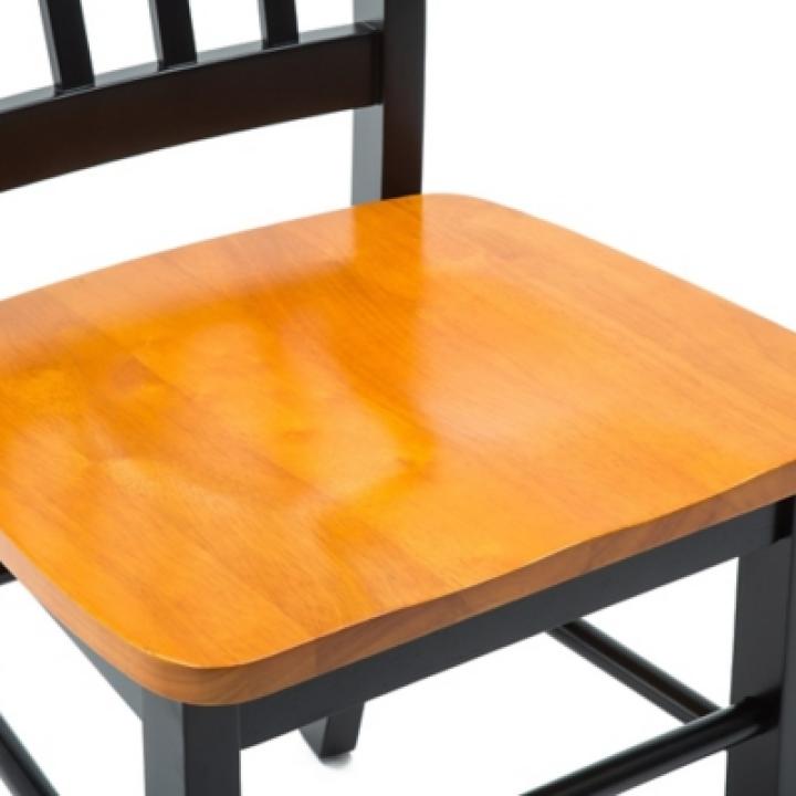 Black & Oak Wood Shaker Dining Chairs, Set of 2