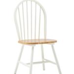 Cream & Natural Wooden Dining Chairs, Set of 2