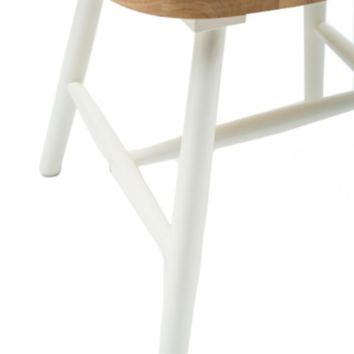 Cream & Natural Wooden Dining Chairs, Set of 2