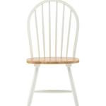 Cream & Natural Wooden Dining Chairs, Set of 2