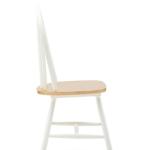 Cream & Natural Wooden Dining Chairs, Set of 2