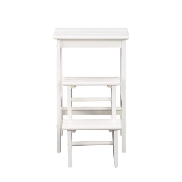 Cream Wooden 3-Level Step Stool