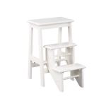 Cream Wooden 3-Level Step Stool