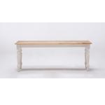 Cream and Natural Wood Dining Bench