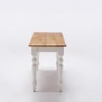 Cream and Natural Wood Dining Bench