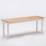 Cream and Natural Wood Dining Bench