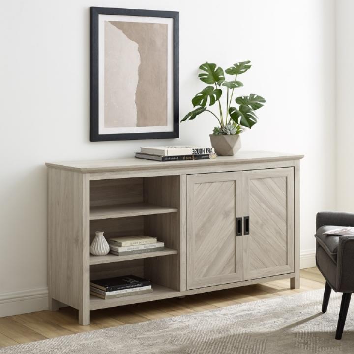 Birch 2-Door Chevron Cabinet