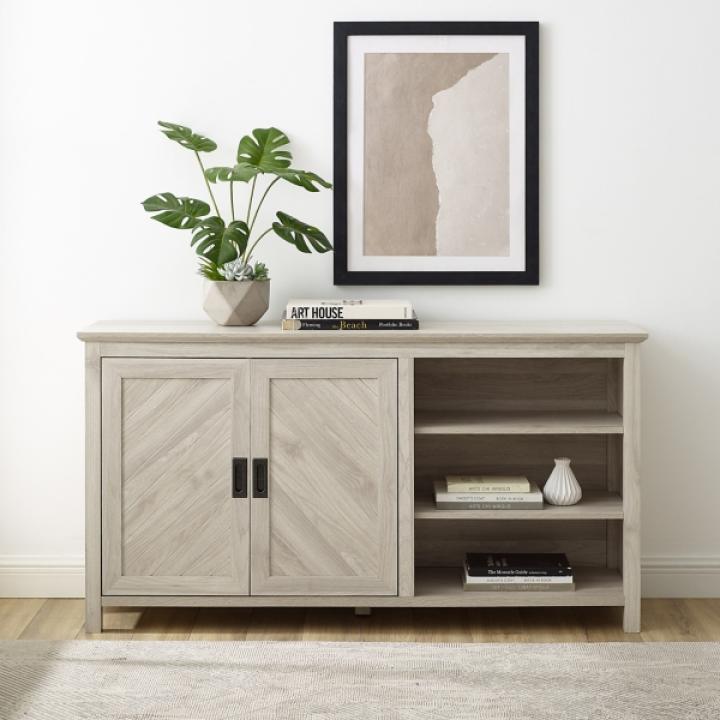 Birch 2-Door Chevron Cabinet