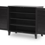 Espresso Shutter Door Wooden Cabinet