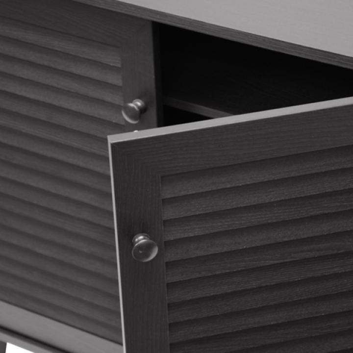 Espresso Shutter Door Wooden Cabinet