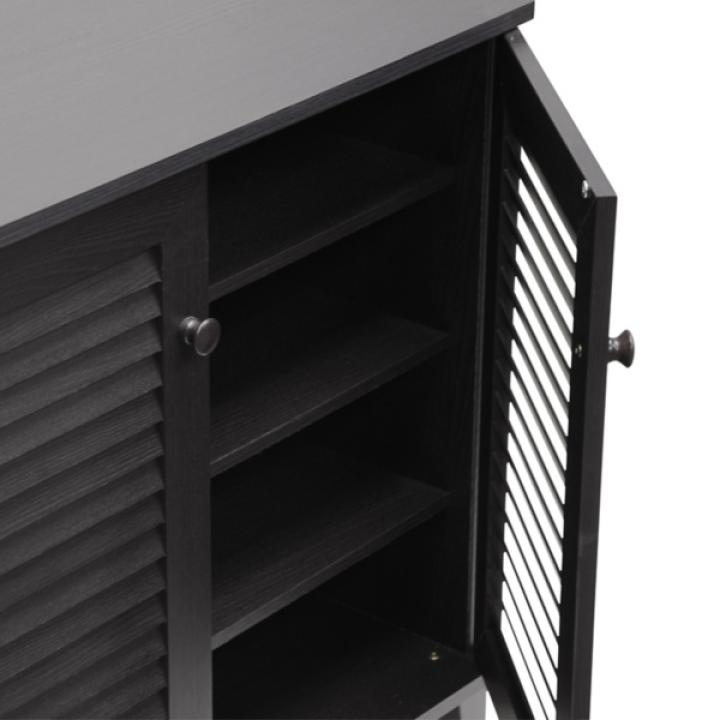 Espresso Shutter Door Wooden Cabinet