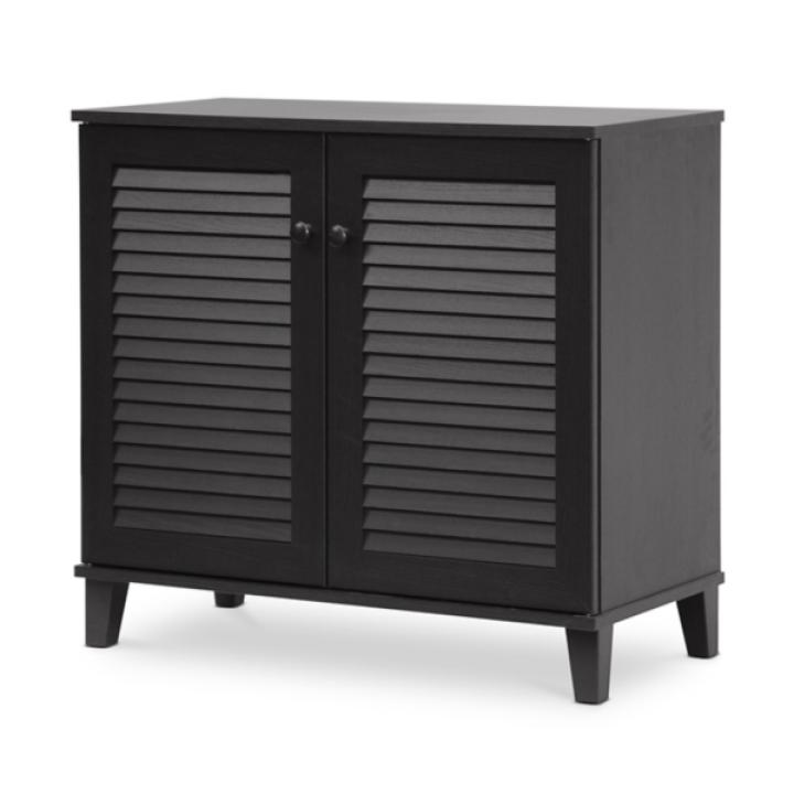 Espresso Shutter Door Wooden Cabinet