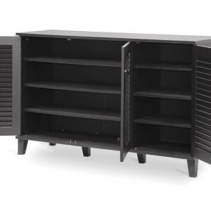 Espresso 3-Door Wood Cabinet