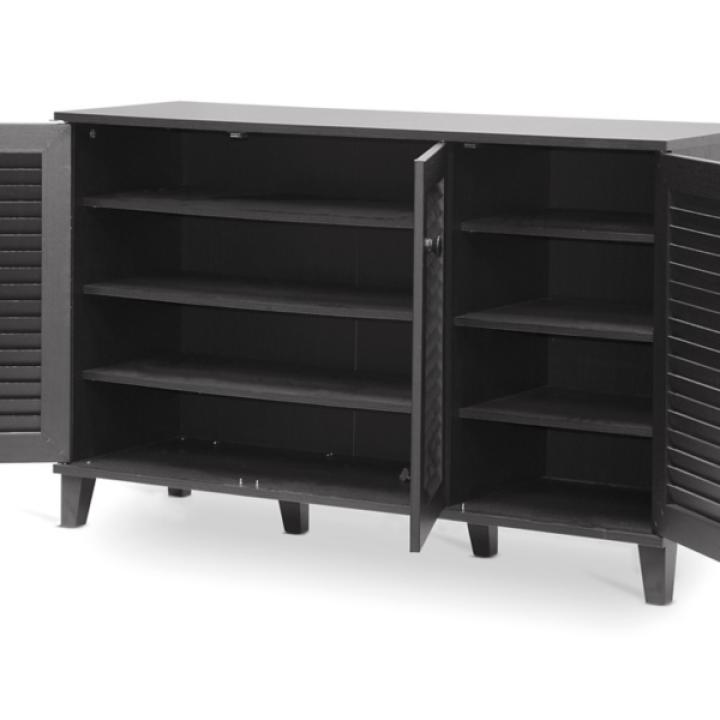 Espresso 3-Door Wood Cabinet