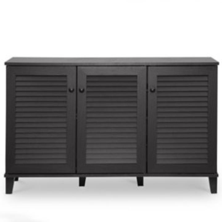 Espresso 3-Door Wood Cabinet