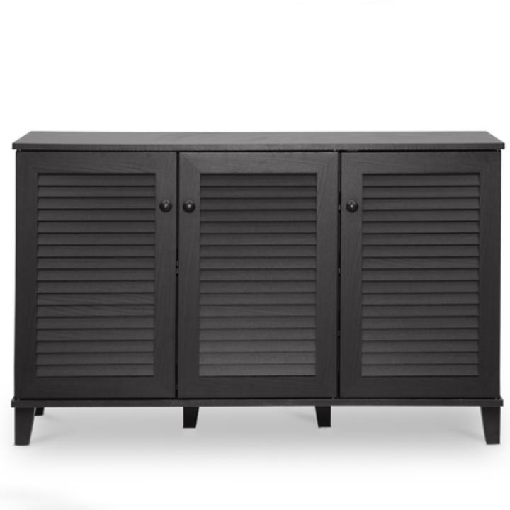 Espresso 3-Door Wood Cabinet