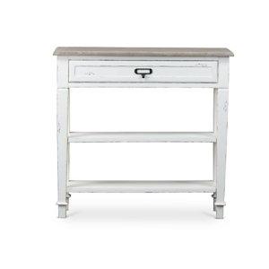 Distressed White 1-Drawer Console Table