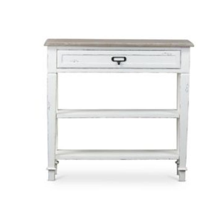 Distressed White 1-Drawer Console Table