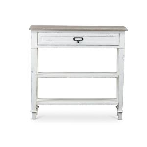 Distressed White 1-Drawer Console Table