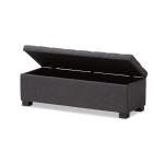Dark Gray Tufted Contemporary Storage Bench