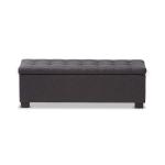 Dark Gray Tufted Contemporary Storage Bench