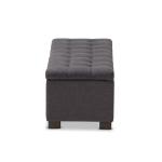Dark Gray Tufted Contemporary Storage Bench