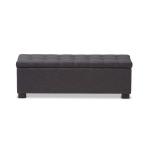 Dark Gray Tufted Contemporary Storage Bench
