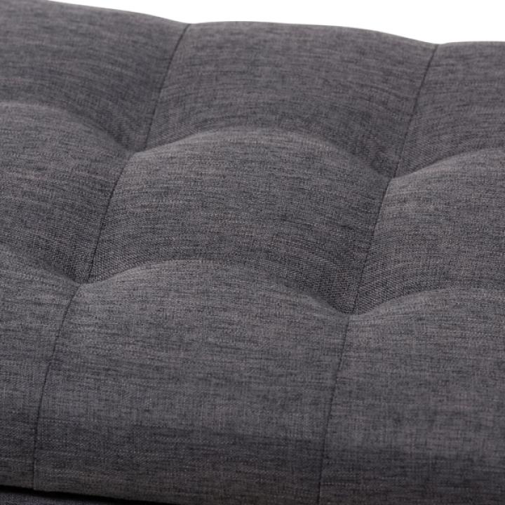 Dark Gray Tufted Contemporary Storage Bench