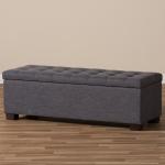 Dark Gray Tufted Contemporary Storage Bench