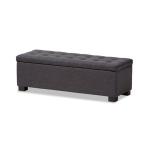 Dark Gray Tufted Contemporary Storage Bench
