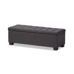 Dark Gray Tufted Contemporary Storage Bench