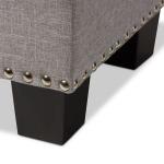 Taupe Button-Tufted Upholstered Storage Bench