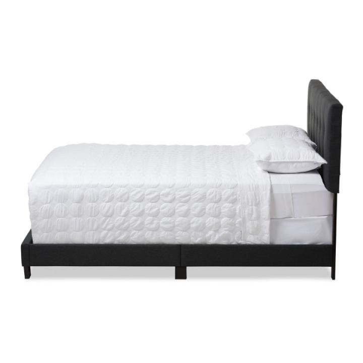 Charcoal Gray Tufted Modern Queen Bed
