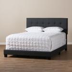 Charcoal Gray Tufted Modern Queen Bed