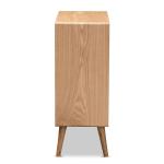 Oak and Rattan 4-Drawer Chest